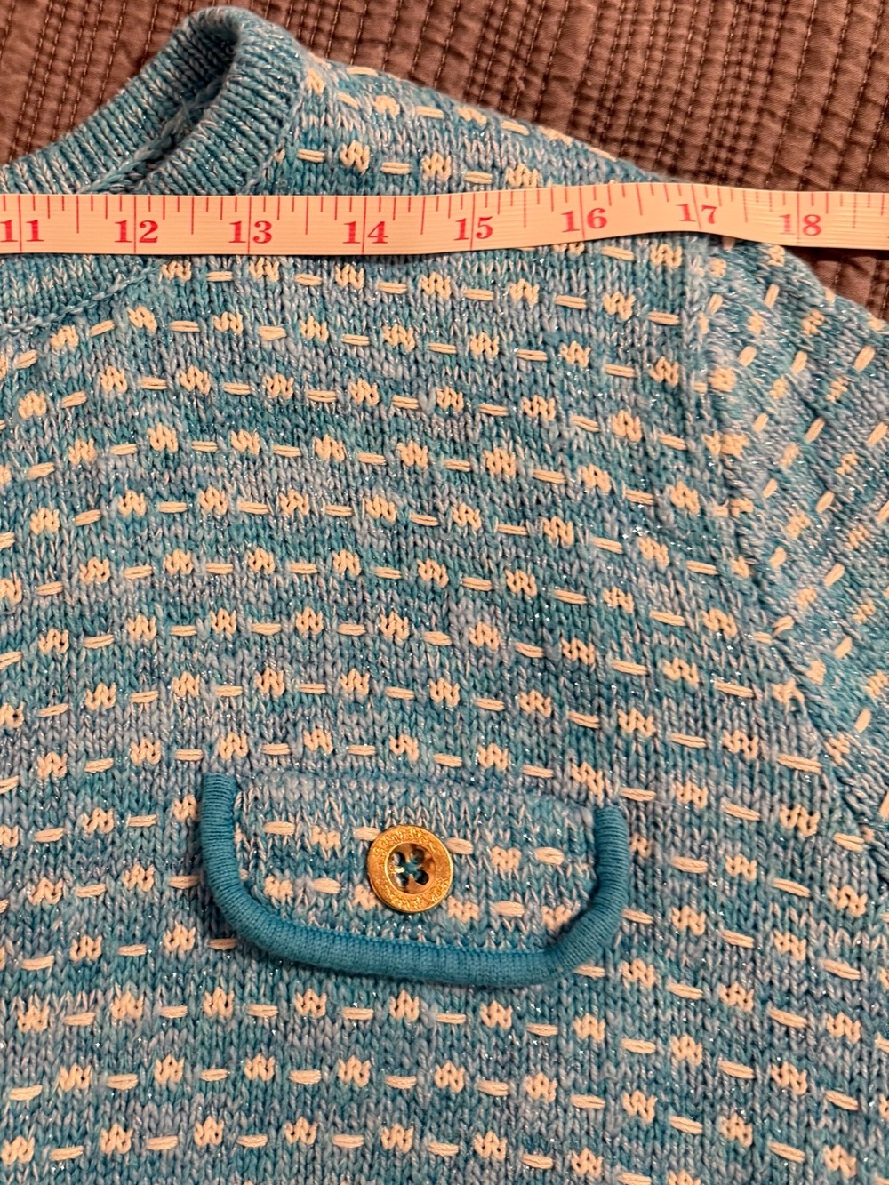Lilly Pulitzer Blue and White Knit Sweater Size Large - Picture 9 of 12